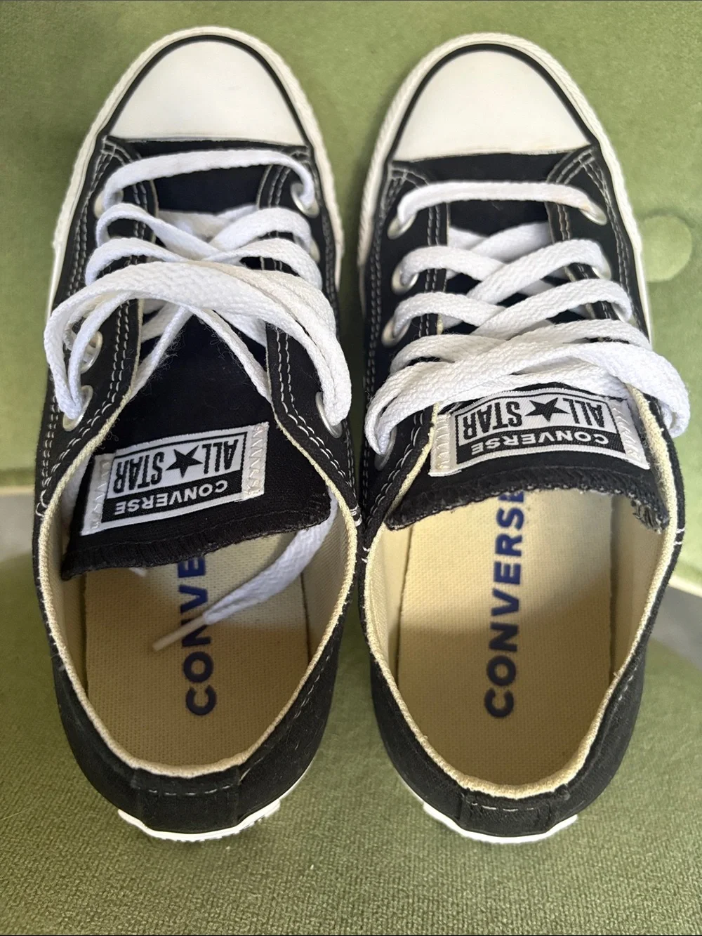 Converse Low Top Sneakers - Black & White. Size 5.5